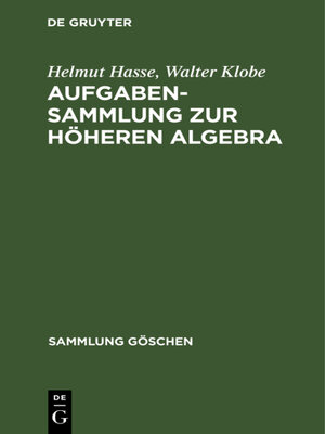 cover image of Aufgabensammlung zur höheren Algebra